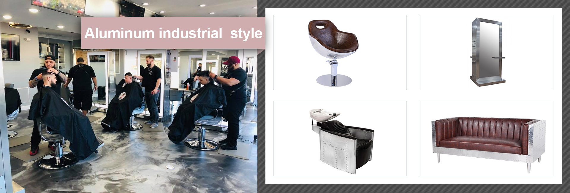 barber chair  
hair salon chair   
mirror station 
hair salon mirror station  
waiting sofa   